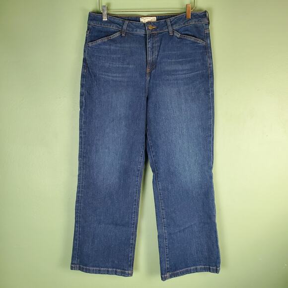 Fat Face UK Women's Eco Denim Elise Wide Leg Jeans Size 12 Indigo - Picture 1 of 7